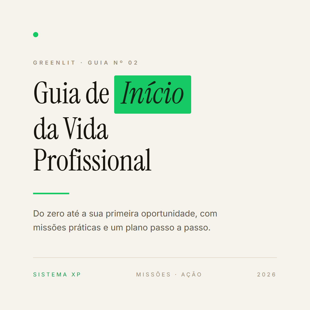 Capa do Guia de Início da Vida Profissional